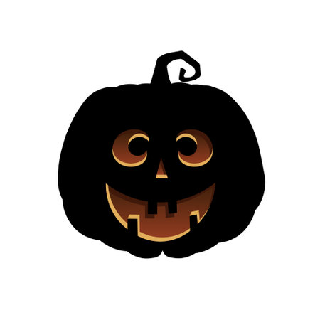 Halloween scary pumpkin. Illustration of cartoon pumpkin. holiday icons conceptのイラスト素材