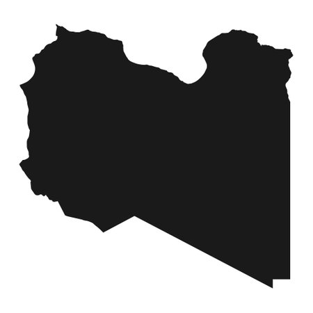 Highly detailed Libya map with borders isolated on background. simple iconのイラスト素材