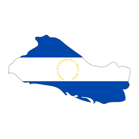 El Salvador map with borders isolated on background. Simple flat icon illustration for webのイラスト素材