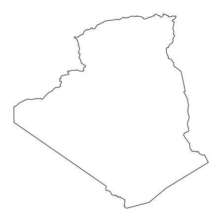 Highly detailed Algeria map with borders isolated on background. Simple flat icon illustration for webのイラスト素材