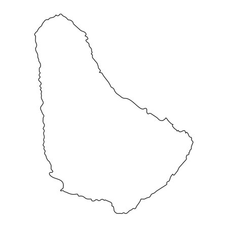 Highly detailed Barbados map with borders isolated on background. Simple flat icon illustration for webのイラスト素材