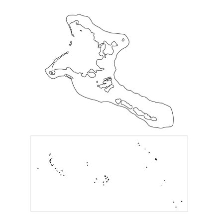 Highly detailed Kiribati map with Christmas Island and borders isolated on background. flat styleのイラスト素材