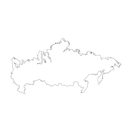 Highly detailed Russian Federation map with borders isolated on background. flat styleのイラスト素材