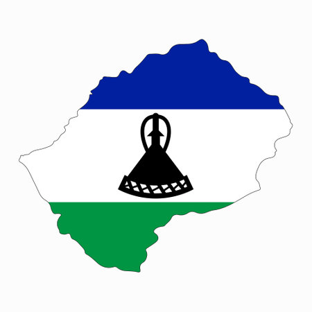 Lesotho flag simple illustration for independence day or election. simple icon for webのイラスト素材