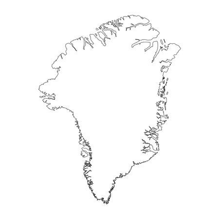 Highly detailed Greenland map with borders isolated on background. Simple flat icon illustration for webのイラスト素材