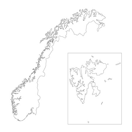 Highly detailed Norway map with borders isolated on background. flat styleのイラスト素材