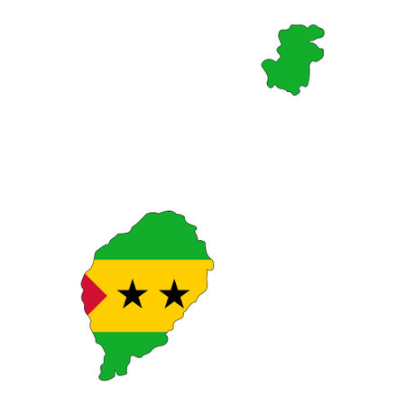 Sao Tome and Principe flag simple illustration for independence day or election. simple icon for webのイラスト素材