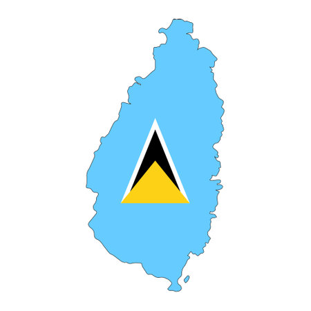Saint Lucia flag simple illustration for independence day or election. simple icon for webのイラスト素材