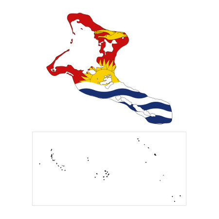 Kiribati flag simple illustration for independence day or election. simple icon for webのイラスト素材