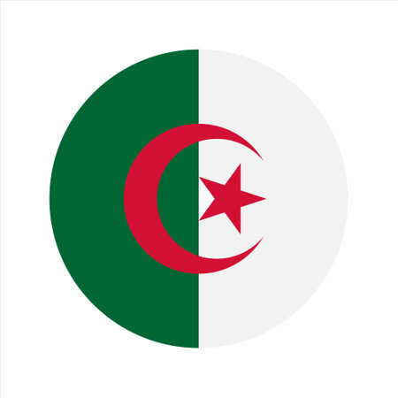 Algeria flag simple illustration for independence day or election. simple icon for webのイラスト素材