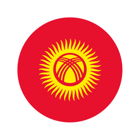 Kyrgyzstan flag simple illustration for independence day or election. simple icon for webのイラスト素材