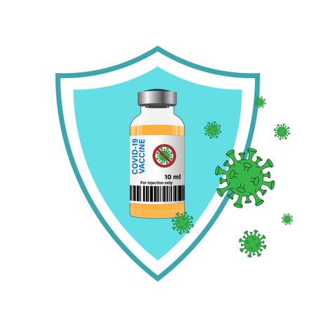medical vaccine. Covid-19 coronavirus vaccination concept. simple designのイラスト素材