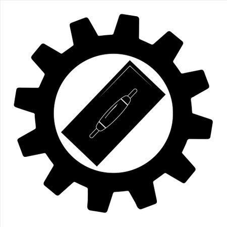 Putty knife flat icon in gear, build and repair, spatula sign vector graphics. Simple illustration of wide spatula vector icon for web. flat styleのイラスト素材