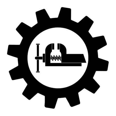 Isolated vise icon in gear. Simple illustration of work tool. flat styleのイラスト素材