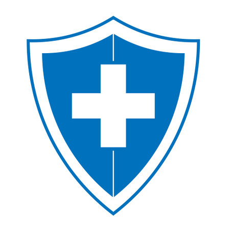 Immune system, medical shield icon in trendy flat style design. medical toolのイラスト素材