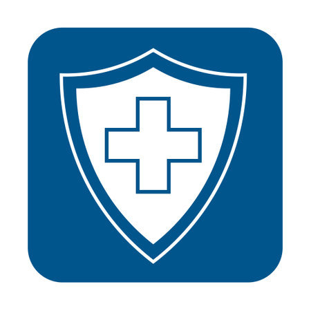 Immune system, medical shield icon in trendy flat style design. medical toolのイラスト素材