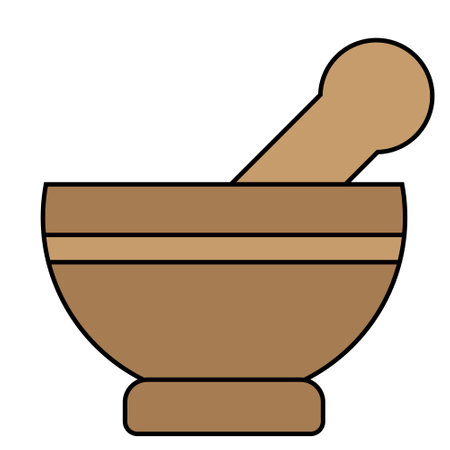 Mortar and pestle pharmacy flat icon for apps and websites. medical instrumentのイラスト素材