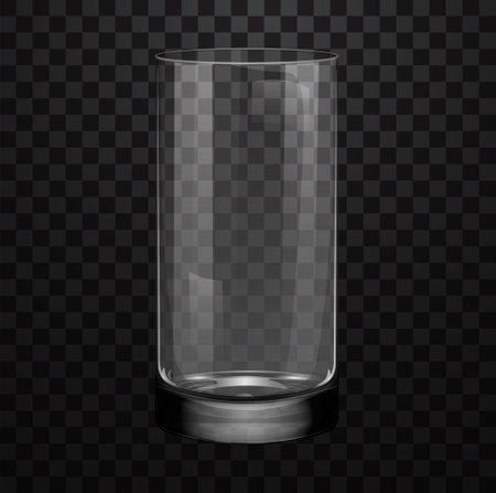 Realistic empty glass for water or juice isolated on transparent background. Festive glass for alcoholのイラスト素材