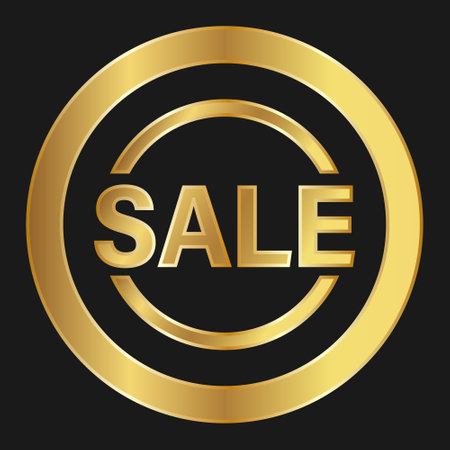 Shopping SALE simple gold icon for apps and websites Concept of web shoppingのイラスト素材