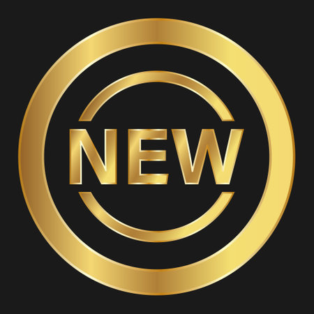 Shopping NEW simple gold icon for apps and websites Concept of web shoppingのイラスト素材