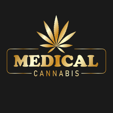 Leaf of cannabis gold icon for advertising, banners, leaflets and flyers.のイラスト素材