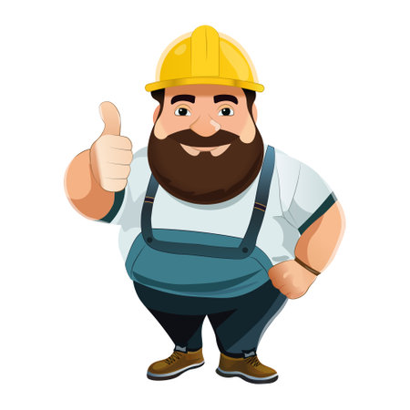 Working man icon as a builder or mechanic or plumber for logo Construction company icon.のイラスト素材