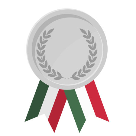 Simple illustration of Silver award medal with Hungary flag ribbons for sportのイラスト素材