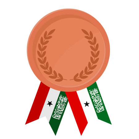 Simple illustration of Bronze award medal with Somaliland flag ribbons for sportのイラスト素材