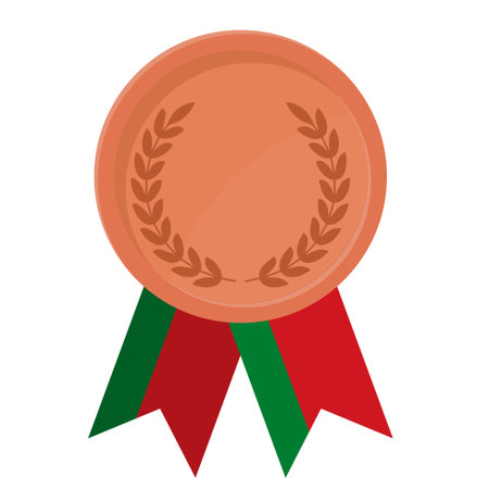 Simple illustration of Bronze award medal with Belarus flag ribbons for sportのイラスト素材