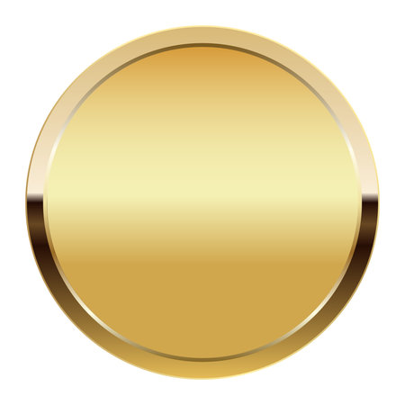 Golden award medal for sport and games. Medal or coin for gamesのイラスト素材