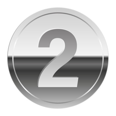 Silver glossy mirror medal for sport and games. Medal or coin for gamesのイラスト素材