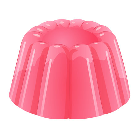 Jelly red cake. Simple food icon with fruity flavorのイラスト素材
