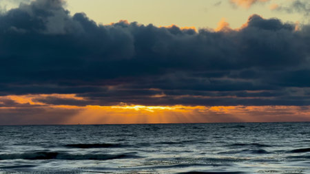 Beautiful sunset on the sea, beach