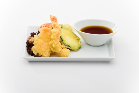 Tiger prawns and vegetables Tempuraの写真素材
