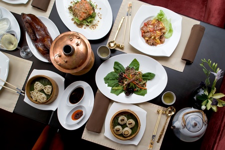 Asian restaurant setの写真素材