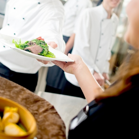 Salad, Commercial kitchenの写真素材