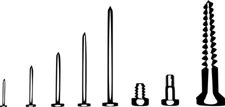 Set of screws and nails vectorのイラスト素材
