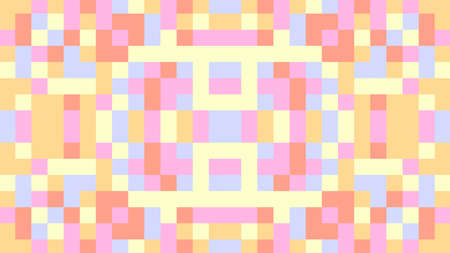 Abstract geometric background with orange, pink, blue and yellow polygons.