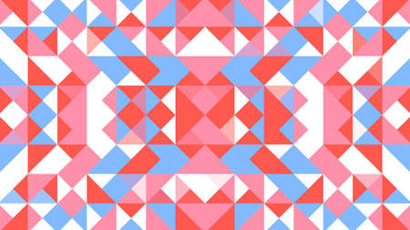 Abstract geometric background with red, pink, blue and white polygons.のイラスト素材