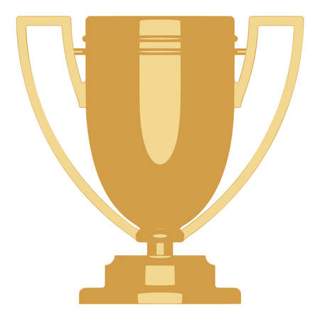 Golden trophy cup, award, vector illustration in flat styleのイラスト素材