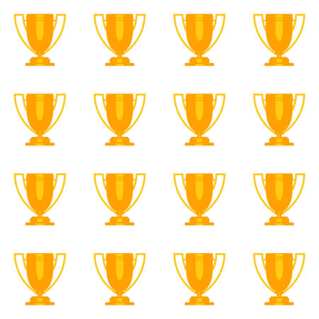 Golden trophy cup seamless pattern.のイラスト素材