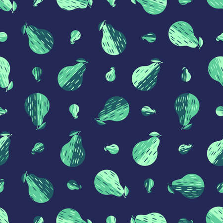 Fruit seamless pattern. Fashion design. Food print for kitchen tablecloth, curtain or dishcloth. Hand drawn doodle wallpaper. Vector background.のイラスト素材