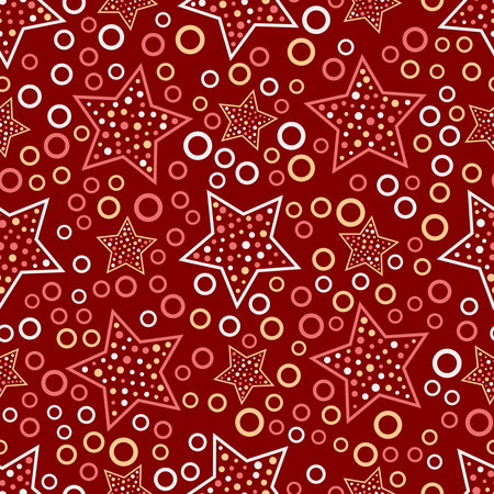 Seamless abstract star pattern. Creative texture for fabric, wrapping, textile, wallpaper, apparel. Vector illustration. Colorful background.のイラスト素材