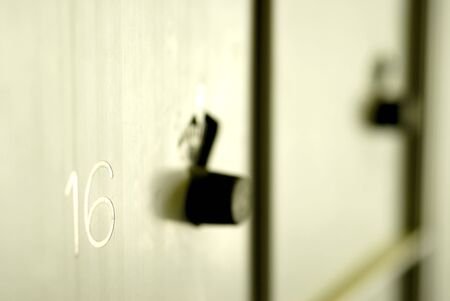 Rows of silver post boxes. の写真素材