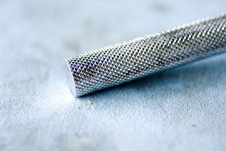 Close-up of a silver handle of a toolの写真素材