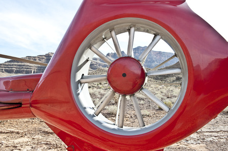 A view of a helicopter part on a sunny day.の写真素材