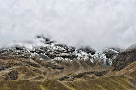 A cloudy mountain view on route 35 in the Melgar Province in Peru.の写真素材