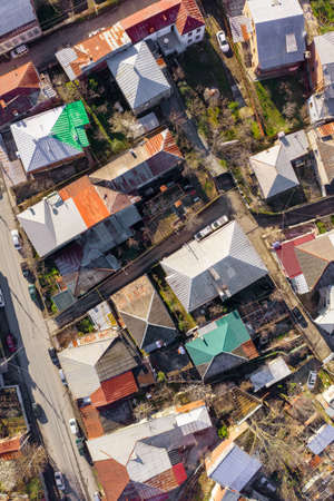 Kutaisi rooftops. Aerial photo of Kutaisi in Georgia. Old town of Kutaisiの写真素材