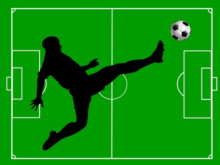 soccer field soccer soccer player and soccer ballのイラスト素材