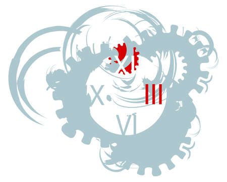 Abstract clock with gears